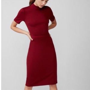 Express Burgundy Midi Sheath Dress